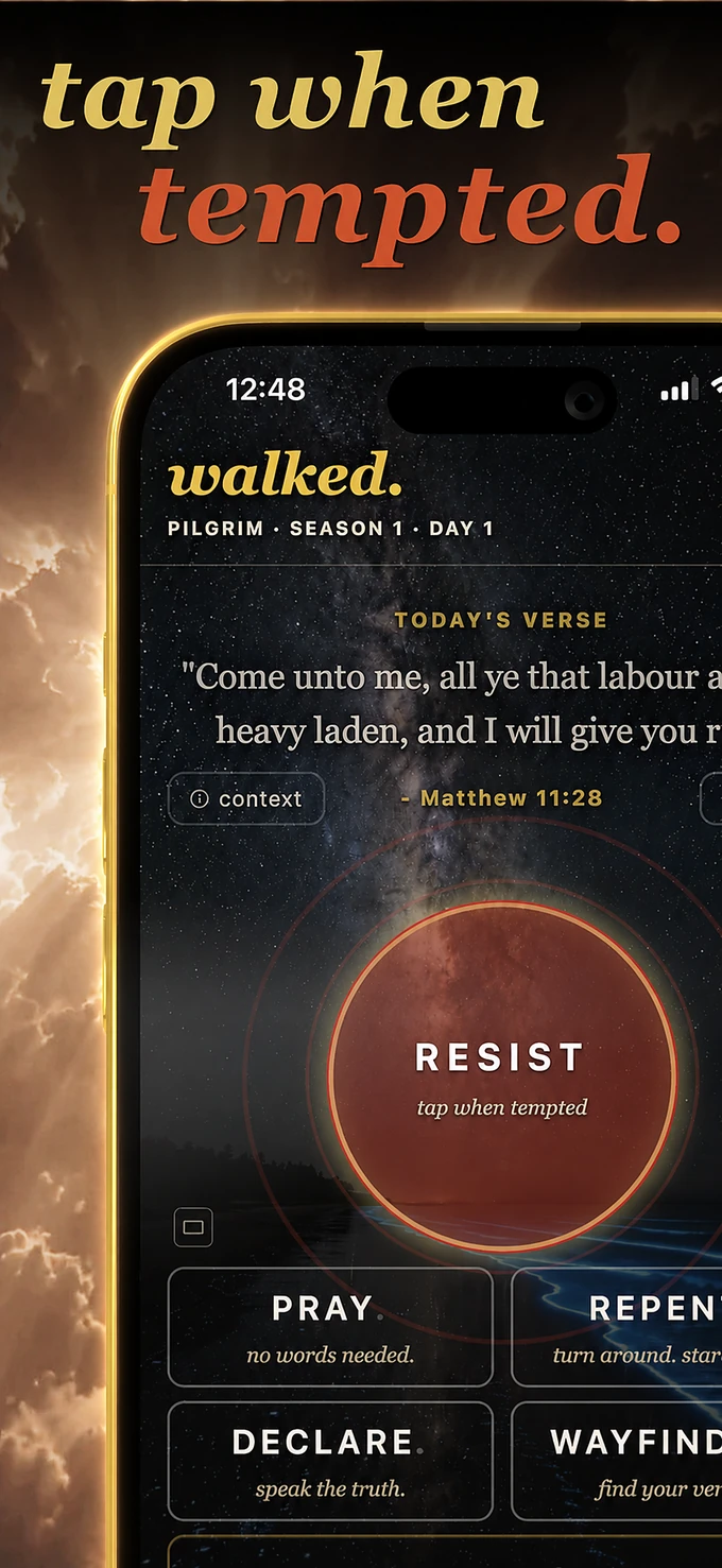 tap when tempted. the Resist button on the walked. home screen